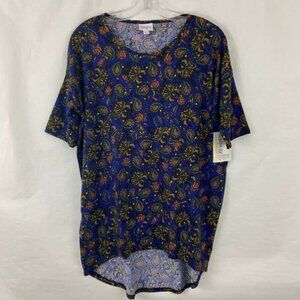 Lularoe Irma Blue Paisley Print Top XS